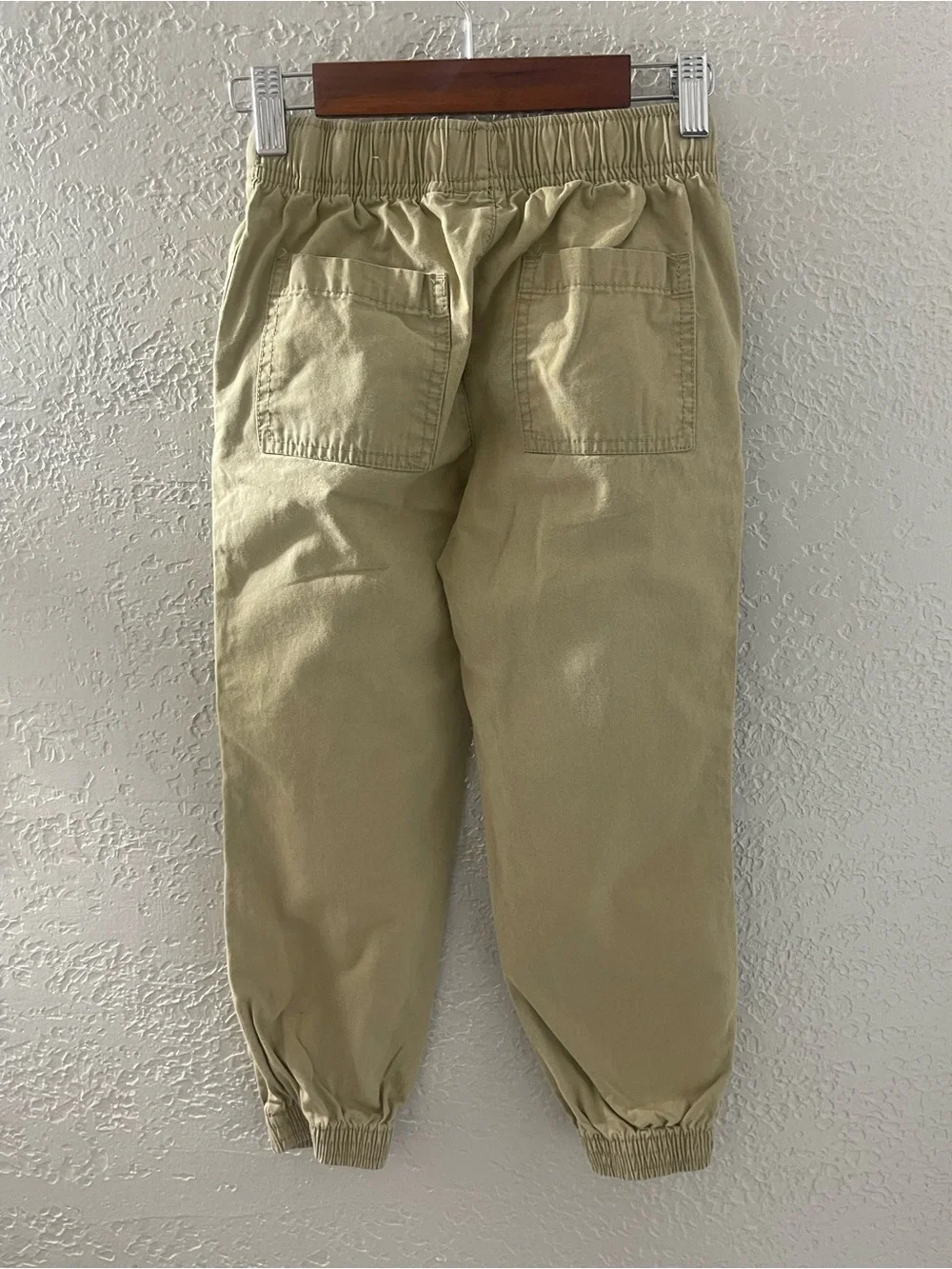 The Children's Place Khaki Jogger Pants White Drawstring Adjustable Waist Size 6